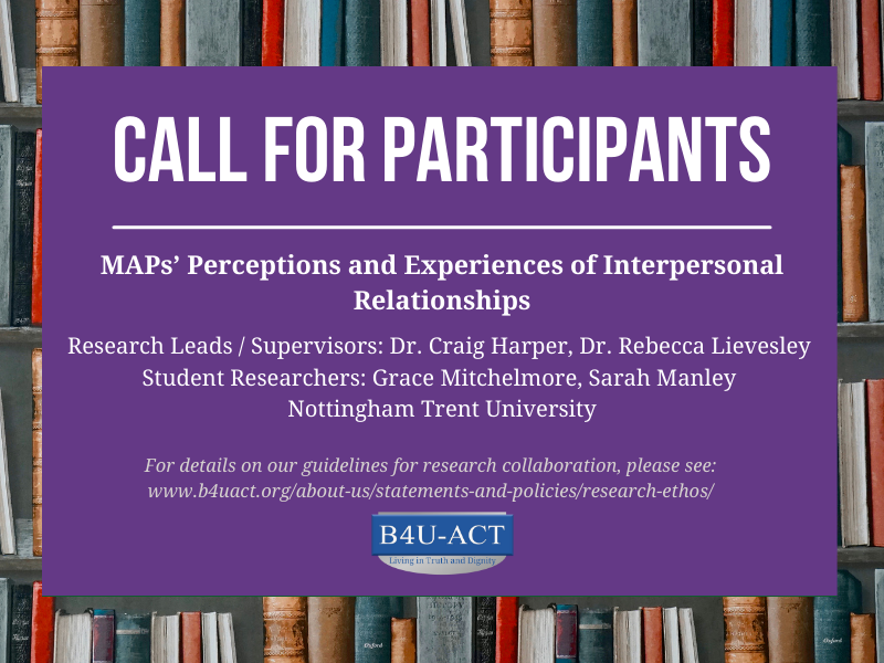 MAPs Wanted for Study on Interpersonal Relationships