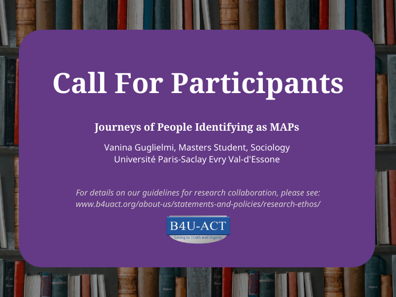 MAPs Wanted for Study on Support and Stigma